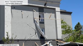 Major Tornado Damage w/2X4s speared into the Hampton Inn - Bartlesville, Oklahoma