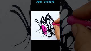 How to draw a beautiful butterfly | Easy butterfly drawing and coloring using our pastel | #shorts