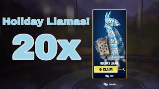 Opening 20x Holiday Llamas! |  Fortnite Save The World