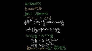 DIFFERENTIATION || Implicit Differentiation | Lecture 11b | #calculus | #maths