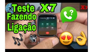 SMARTWATCH X7 ⌚#Parte2 TESTANDO: FAZENDO LIGAÇÃO E RECEBENDO📲 ESCUTANDO MÚSICA 🎶🎵😱Assita o vídeo