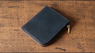 [Free pattern]Кошелек на молнии L-образной формы с ластовицей/leathercraft/DIY/Handmade/How to make