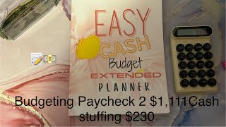 January Paycheck 2 Budget W/ME $1,111 Cash stuff w me $230  Zero Based Budgeter #debtfreejourney 📝