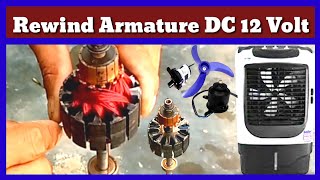 how to rewind armature solar fan motor DC 12 volt armature