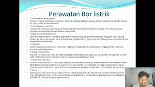 Perawatan dan Perbaikan Bor Listrik