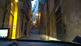 Tourists on a Narrow Road in Palermo Sicily Italy