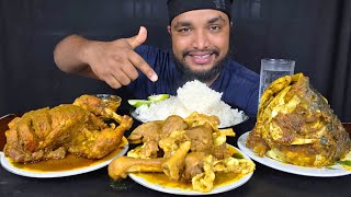 SPICY OILY MUTTON CURRY, BIG FISH HEAD CURRY AND FULL CHICKEN CURRY WITH RICE EATING ASMR