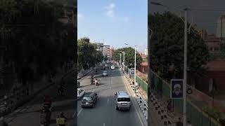 Walking in Kathmandu, Nepal  - Street overpass and traffic