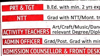 Teachers Vacancy II permanent Job notification #primary #tgt #pgt #prt #job #newvacancy