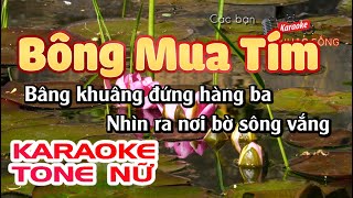 Karaoke Bông Mua Tím | Tone Nữ | Karaoke Nhạc Sống Sóc Trăng