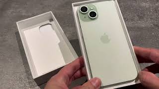 ASMR unboxing: iPhone 15, green #apple #iphone #green #asmr #asmrsounds #unboxing #satisfying