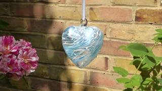 Sienna Glass 8 cm Pastel Blue Heart