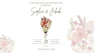 Heilig Hartkerk in Vught, 21 september 2024,  Huwelijk SOPHIE en JACOB,  aanvang 13.00 uur