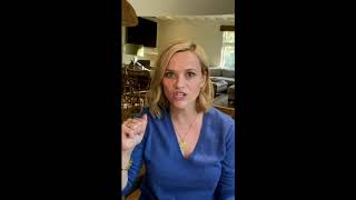 Reese Witherspoon blue sweater fist bump #4!  VIDEO LOOP!