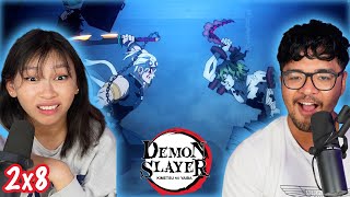 TENGEN VS GYUTARO! | Girlfriend Reacts To Demon Slayer 2X8 REACTION!