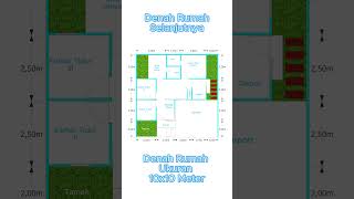 Denah Rumah Ukuran 10x10 Meter Selanjutnya  #desianrumah #rumah #denahrumah