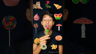 Emoji Food Eating Challenge 😋||Butterfly,🦋 Rose,🌹,🍄🍭🦪🍕 || #shorts #asmr #food #mukbang