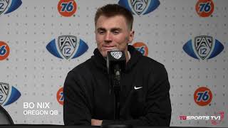 Oregon Ducks quarterback Bo Nix Post Game Inteview