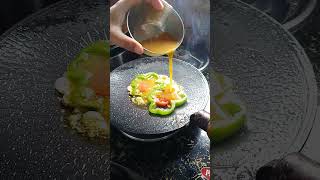 Roasted bread tomato omelette recipe | crunchy and tasty #food #shorts  #foodlover #asmr #ytshorts