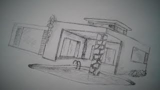 How to draw a modern house 2