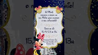 Convite Animado Disney Minnie