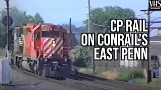 Canadian Pacific freight trains on Conrail's East Penn in 1994: Action in eastern Pennsylvania