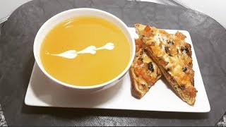 وجبة عشاء كاملة 🎃 (كريمة الكرعة و بانيني) + طريقة تحضير صوص بيسطو