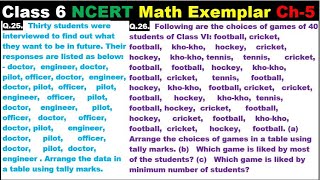 Class 6 Math Ch-5 Q 25| Q 26 Math NCERT Exemplar Solution|MATH|NCERT|Data Handling|CBSE|MATH|Ch 5