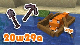 Tool Rearrangements and a Fox in a Boat! (Minecraft Snapshot 20w29a Summary)