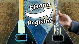 ÇOK YAKIŞTI! Elektro Saz Siyah Polyester Sap Tasarımı! | Elektro Bağlama Yapımı ( 7 ) #yapraksazevi