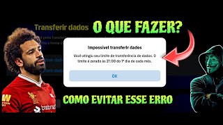 IMPOSSÍVEL TRANSFERIR DADOS - VOCÊ ATINGIU O LIMITE DE TRANSFERÊNCIA! O QUE FAZER? VEJA NESSE VÍDEO!