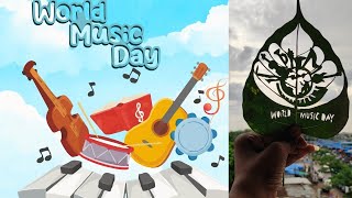 World music day special leaf art #leafart @musiclovermusiclover704 #musiclover #june21