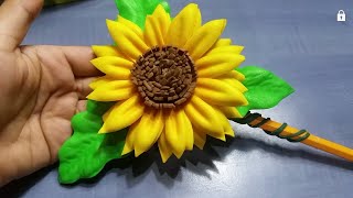 Lapíz de Girasol en fomi fácil y rápido