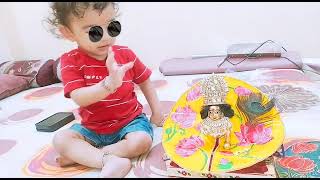 Laddu Gopal With cute baby | wait for the reaction  👌👌👌