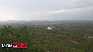 Registro da tarde chuvosa desta terça-feira feito de cima do cruzeiro