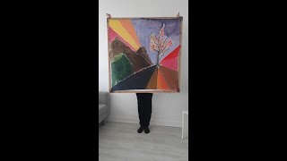 REVEAL - Discovering one my silk paintings I made this year. From white to colorful silk scarf.