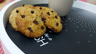 Cookies aux flocon d'avoine oatmeal كوكيز صحي بالشوفان دون سكر ودقيق