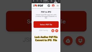 Lock Aadhar Pdf File Convert to JPG File ✅ #update #shorts #aadharcard #aadharupdate