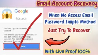 How to recover gmail account password without phone number and recovery email 2024 New !