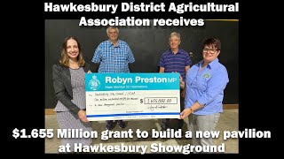 Hawkesbury Showground receives $1.655 Million grant to build new pavilion from the NSW Government.