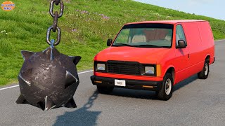 Cars vs Giant Flail - BeamNG.drive