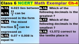 Class 6 Math Ch-4 Q 12 to 18 Math NCERT Exemplar Solution|MATH|NCERT|Fractions and Decimals|CBSE|Ch4