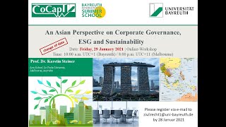 An Asian Perspective on Corporate Governance, ESG an Sustainability