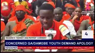 We give Mahama 1 week to retract and apologize his kenkey comments - Concerned Ga Youth.