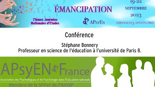 Conférence - Stéphane Bonnery