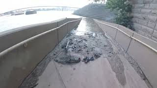 Ohio river bank fishing serpentine wall [Cincinnati]