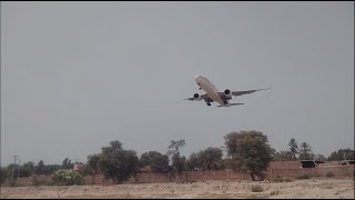 Saudi airline 777 landing at MUX | Plane spotting