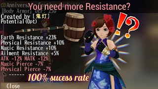 Fill stat Element Resist 23%, Physical Magical Resist 10%, MTL 5% - TORAM ONLINE - Cap 250