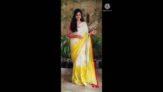 crepe partywear sarees with heavy zardosi and  kattdana hand embroidery saree