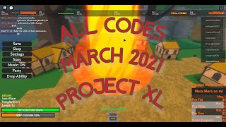 ALL CODES MARCH 2021 | PROJECT XL ROBLOX